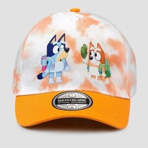 Bluey Bingo Toddler Baseball Cap Hat White Orange Trim Berkshire Fashions‎